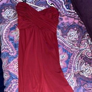 long strapless red dress size 12